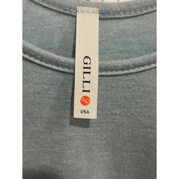 Gilli Womens Asymmetrical Hem Sleeveless Tank Top Blue Knit Sz Small - Picture 5 of 8